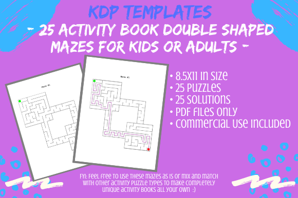 25 Double Shaped Mazes for Activity Book: A Strategic Asset for KDP Publishers