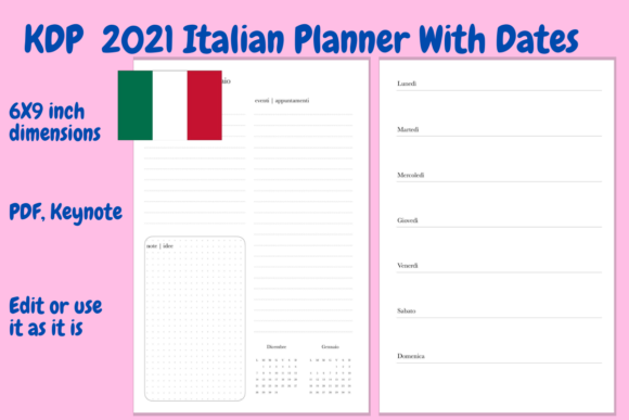Creare un Planner Italiano 2021 per KDP: Template Keynote e PDF Pronto all'Uso