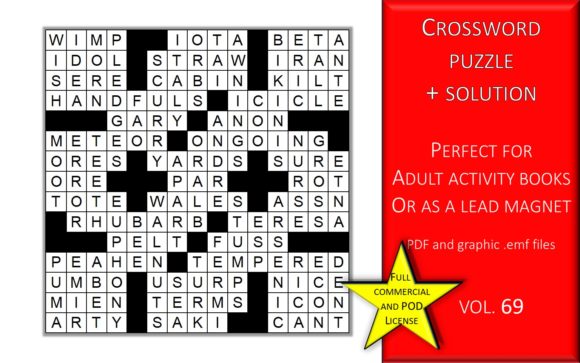 Crossword Puzzle Page with Solutions V69 for Creators