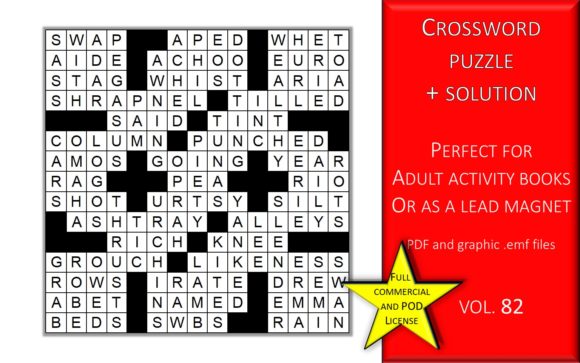 Crossword Puzzle Page with Solutions V82 for Creators