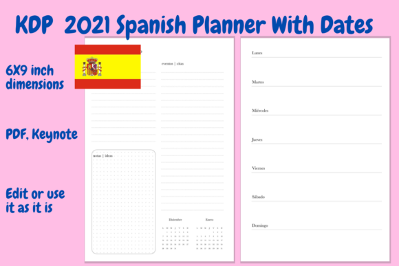 Diseño y Personalización del 2021 Spanish Planner PDF en Keynote para Publicación en KDP