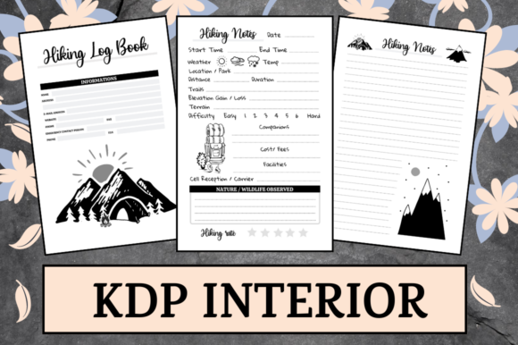 Hiking Log Book KDP Interior: Ready-to-Upload Asset