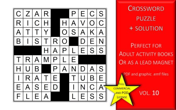 Leveraging Crossword Puzzle Page with Solutions V10 to Capitalize on the Adult Activity Book Boom