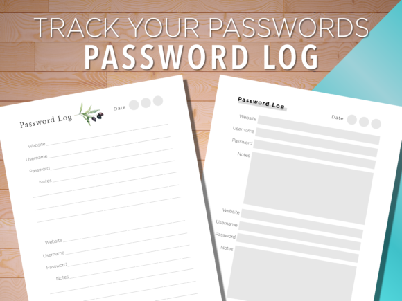 Password Protect Log Printable Tracker Guide