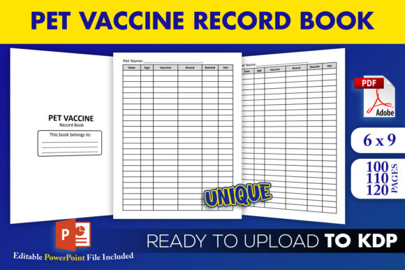 Pet Vaccine Record Book KDP Interior Design Guide